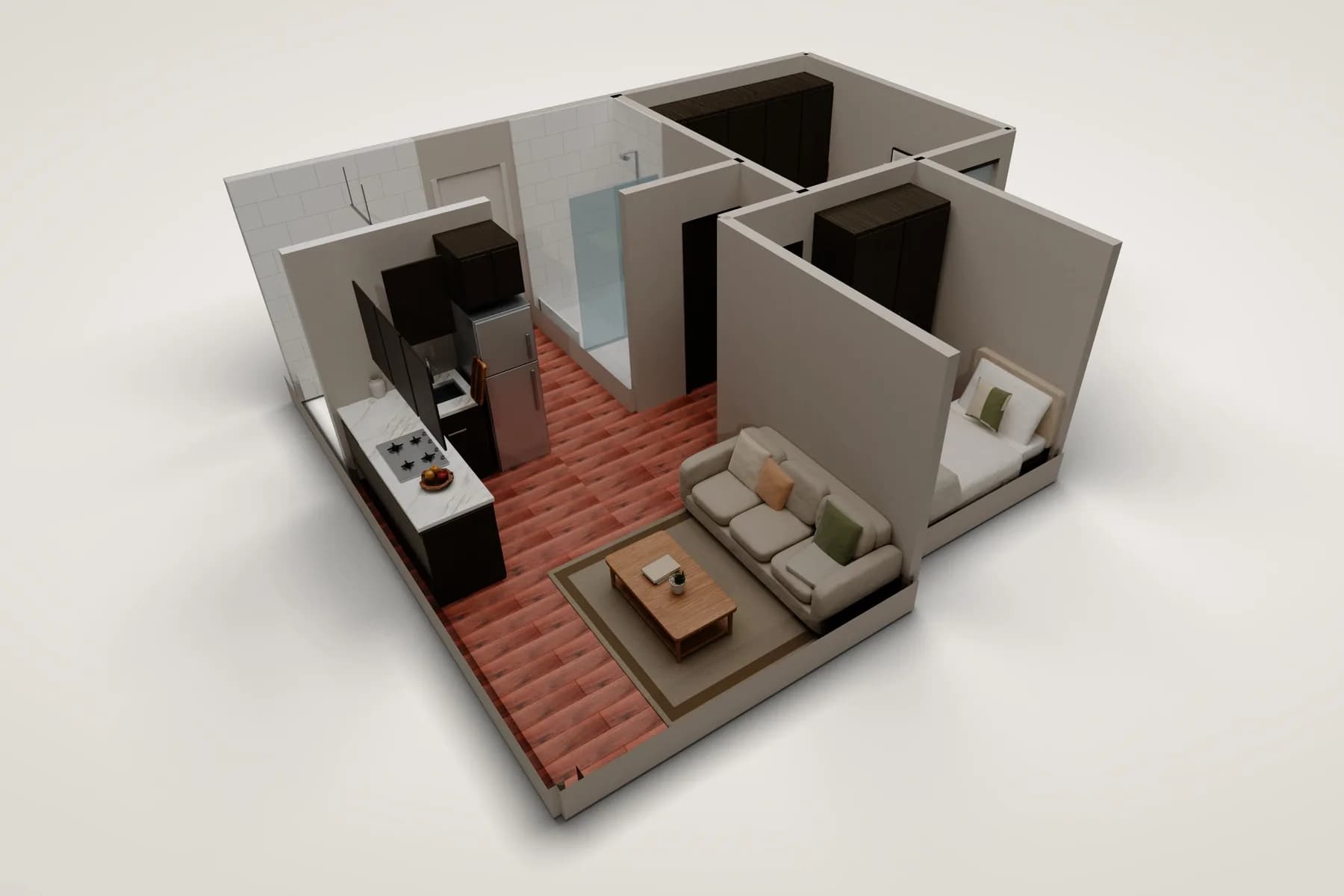El Tipo 38 de Auriga Living amueblado, en 3D