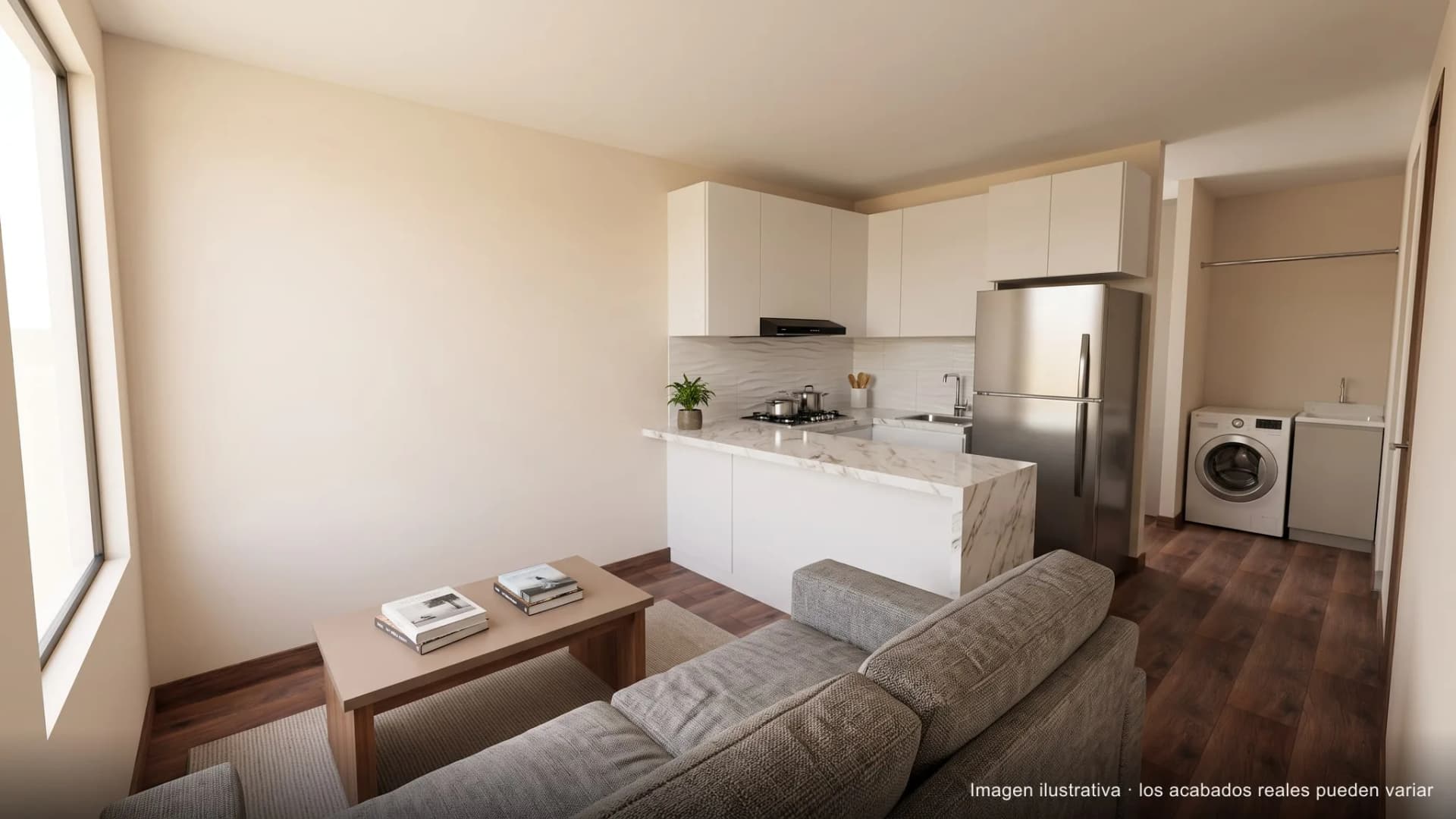 Sala / Comedor del apartamento, terminado